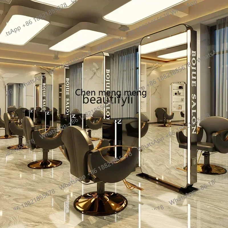 New arrive NNA LBarber Shop Hairdressing Mirror Stainless Steel Double Mirror Full Body Floor Mirror for Hair Salon