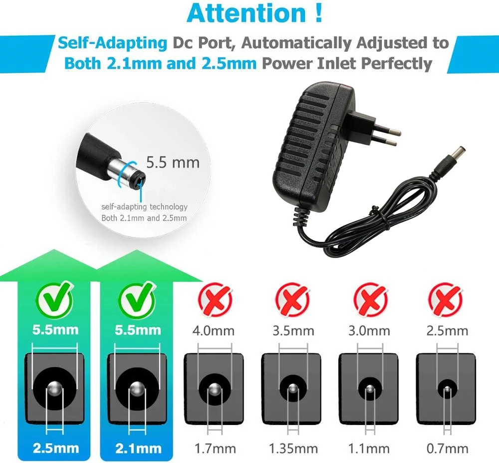 AC DC Adapter DC 5V12V 24V Power Supply Adapter 1A 2A 3A 5A 6A 7A 8A 10A 12A Universal Charger for LED Light CCTV Camera