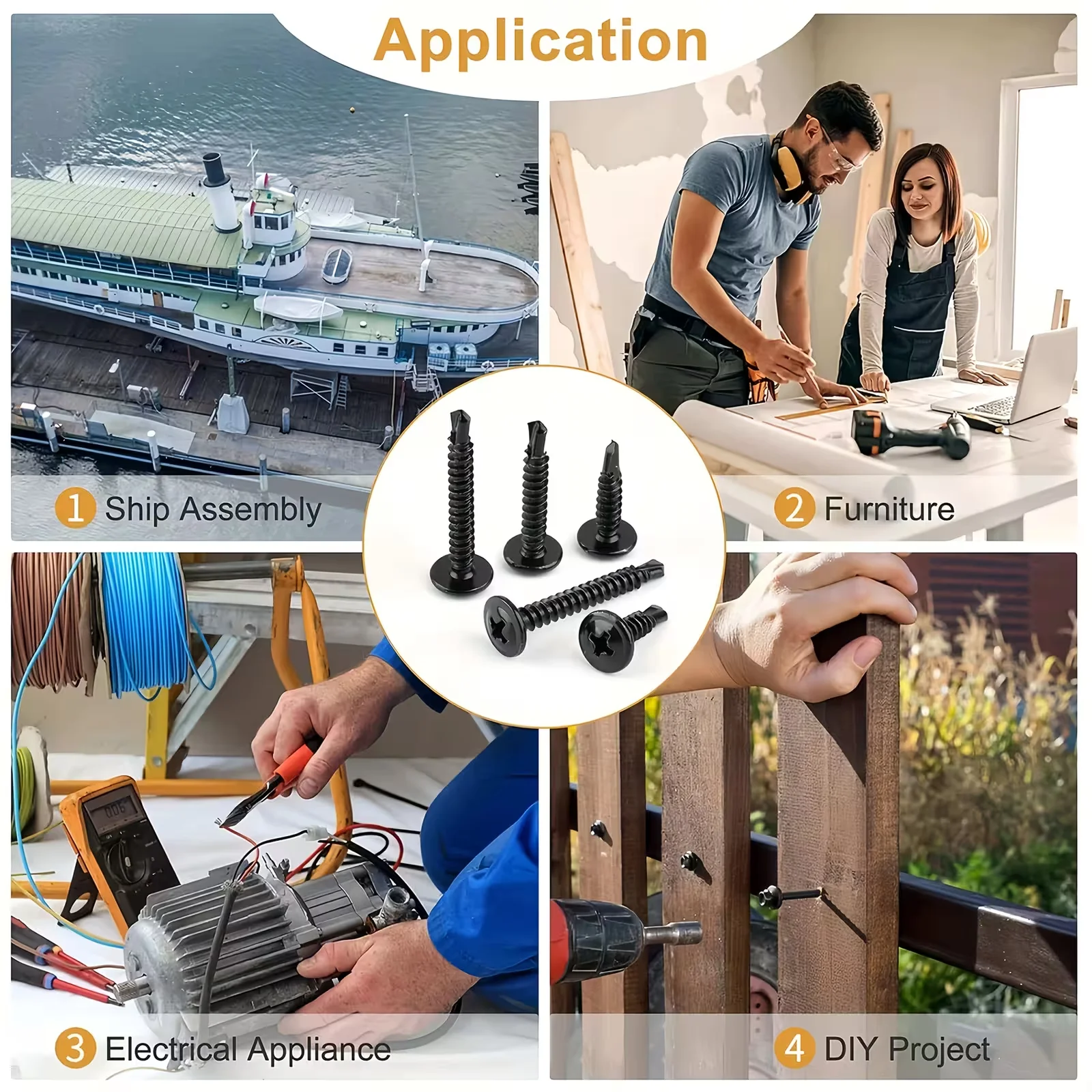 100/300-حزمة مسامير TEK ذاتية الحفر باللون الأسود 410 SS 8.8 درجة فيليبس رئيس 13-25 مللي متر مقاومة للصدأ للمعادن/الخشب/البلاستيك لتقوم بها بنفسك Rep