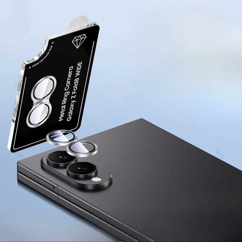 1 Set Lens Protective Film For Samsung Galaxy Z Fold8 Ultra Metal Ring Camera Protectors For Samsung Z Fold 8 Lens Glass Caps