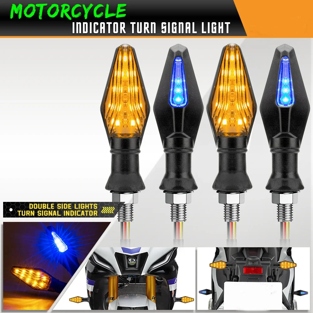 Motorcycle LED Turn Signal Lights Amber Flashing Light Blinker Turn Signal Lamps 12V Moto Indicator Lamp Motorcyle Lamp