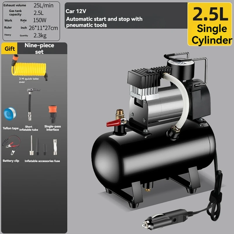 자동차 공기 펌프 트롤리 휴대용 다기능 12V 고압 전기 타이어 펌프 자동차 공기 압축기 자동차 Inflato