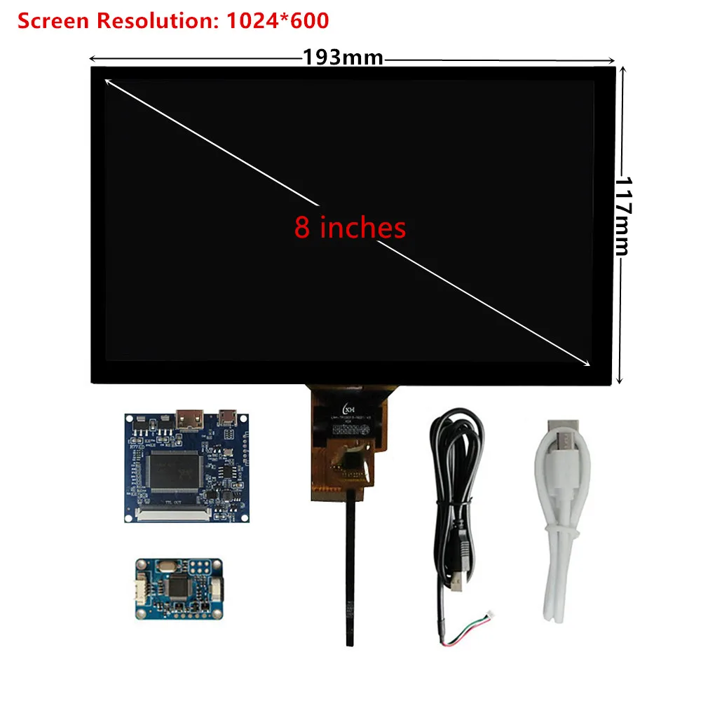 Imagem -02 - Compatível com Hdmi Tela Lcd Display Driver Board Monitor Digitalizador Touchscreen Raspberry pi pc Computador 1024x600