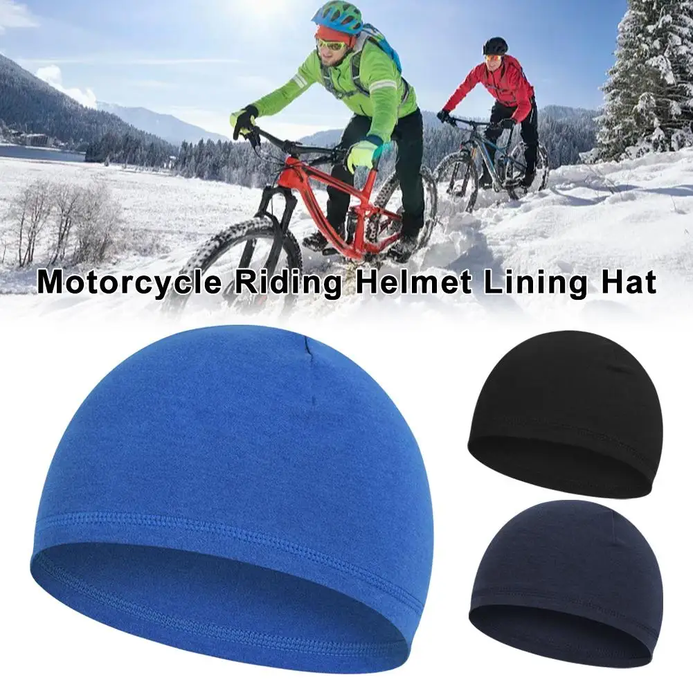 Gorro de ciclismo a prueba de frío para hombres y mujeres, gorro deportivo para mantener el calor al aire libre, forro de casco de esquí, gorro de lana para montañismo