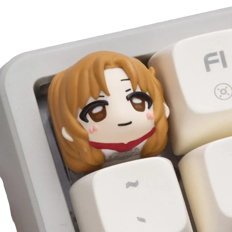 أنيمي كيكابس السيف الفن على الانترنت ساو يوكي Asuna مخصص كيكابس ل قبعات لوحة المفاتيح الميكانيكية الحرفي كيكاب ألعاب الكمبيوتر هدايا عيد #6