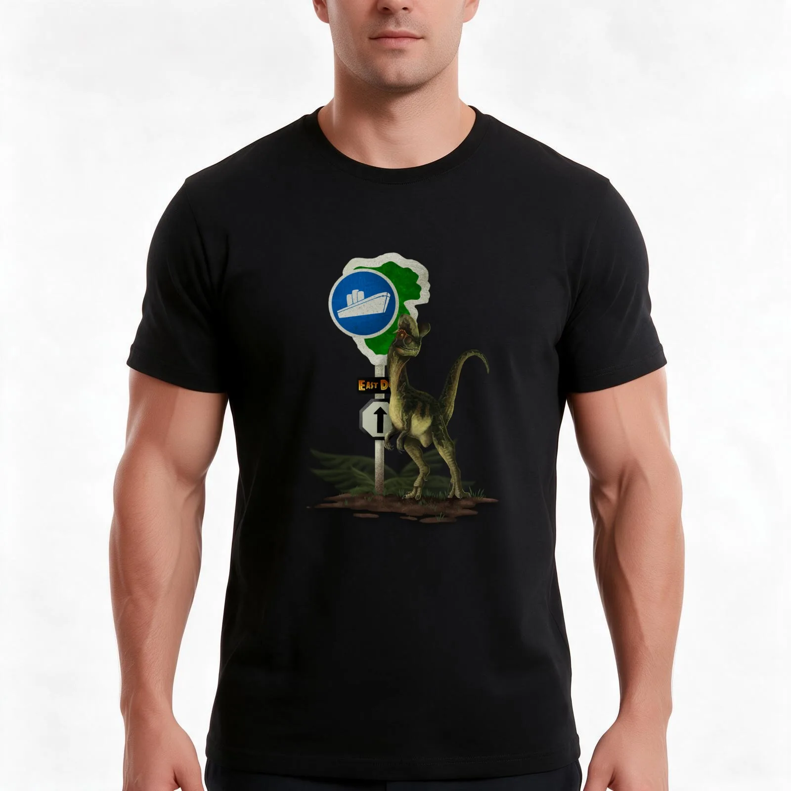 Dilophosaurus - East Dock T-Shirt Summer Casual Cotton Tee Oversized Streetwear Tops Vintage Graphic Print Unisex Men Women