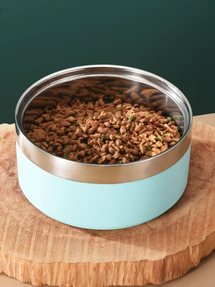 

1 шт. круглая утолщенная миска для собак из нержавеющей стали, стильная однотонная, нескользящая миска для кошек и собак, подходит для дома и улицы