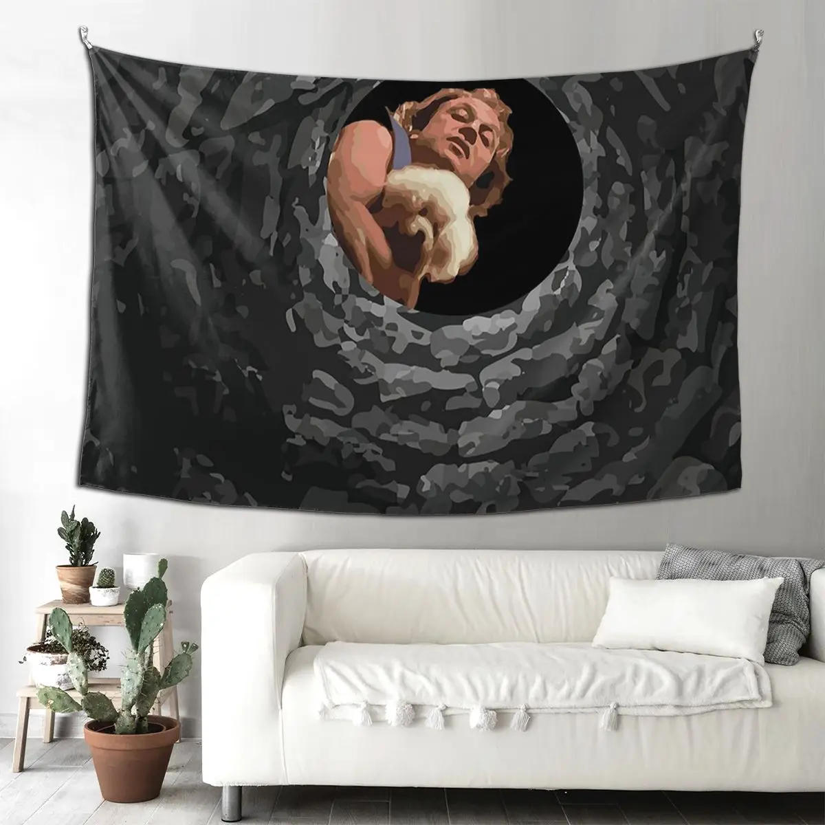 

Buffalo Bill Looking Down Well Tapestry Funny Wall Hanging Aesthetic Home Decoration Tapestries for Living Room Bedroom Dorm