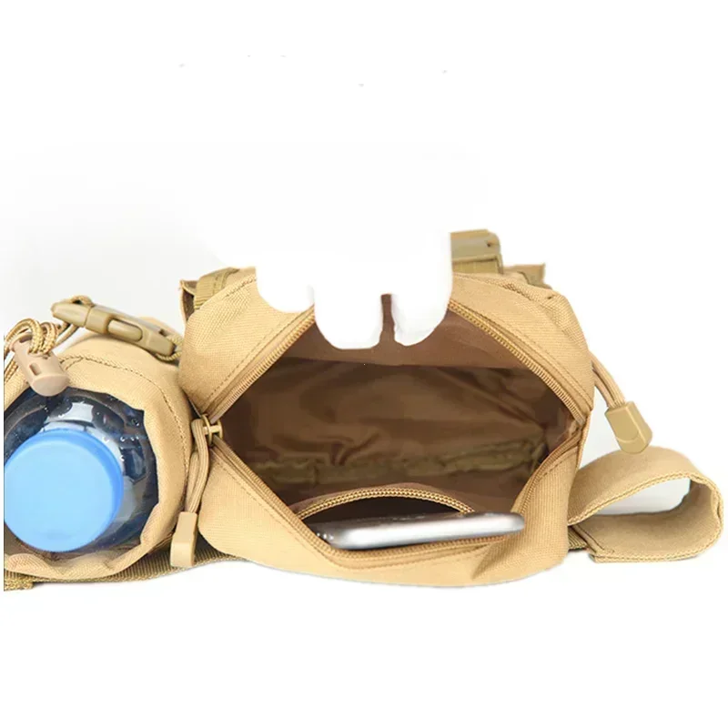 Riñonera táctica Molle de nailon para hombre, bolsa para teléfono con botella de agua para senderismo, deportes al aire libre, caza, escalada, Camping, cinturón