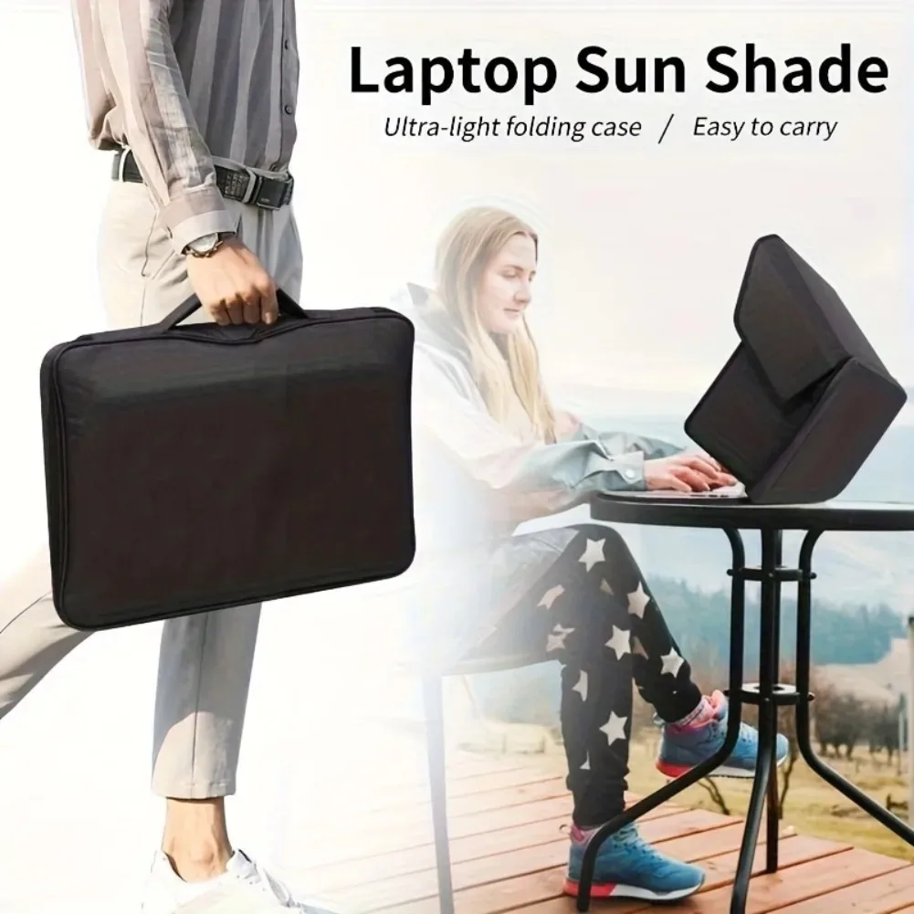 2-in-1 Foldable Laptop Bag Privacy Sun Shade Anti-Glare Computer Universal 16 in Laptop Carrier Outdoor Working Commuting Travel