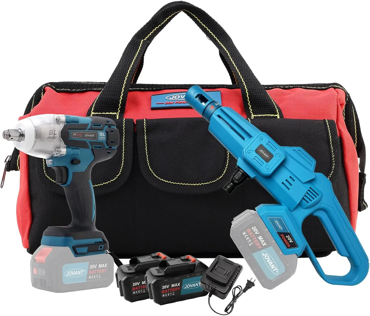 

Cordless Pressure Washer and 1000 Nm Electric Impact Wrench Combination Kit with Battery and Charger, Electric Driver for Car, H