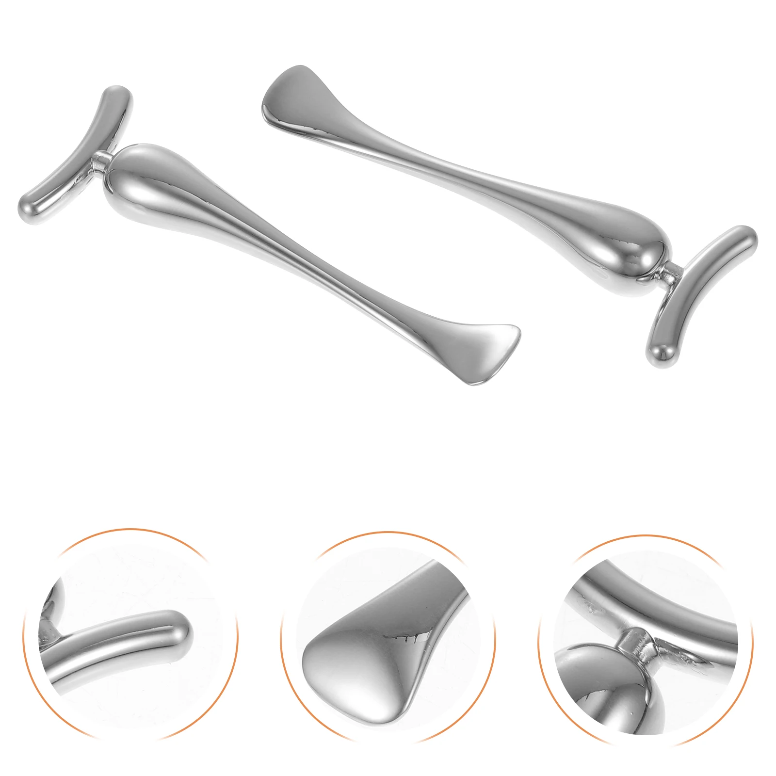 

2pcs Zinc Alloy Massage Sticks Portable Lead-In Tools Facial Skincare Massagers Spoons Durable Eye Care Rods