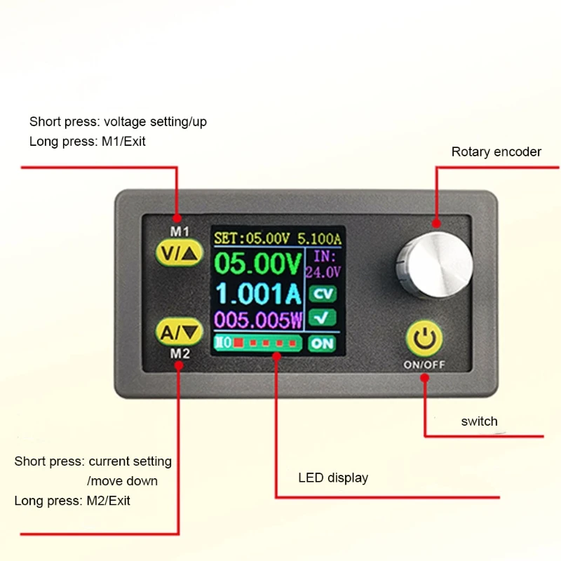 LXAF High Power Adjustable CNC Step-down for DC Power Supply Mini Lab for Bench Power Supply Adjustable Regulated Module 36V