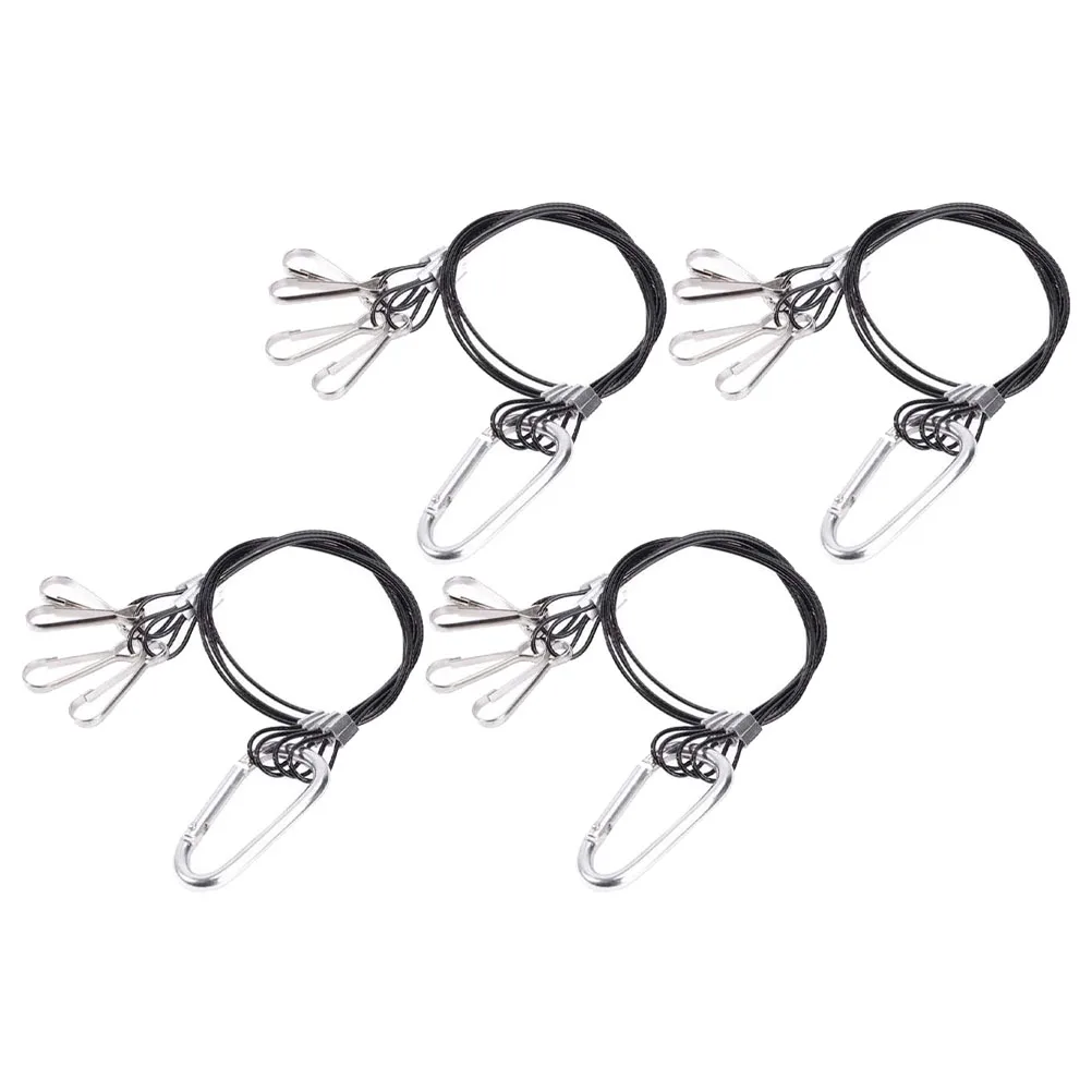 

4pcs Stainless Steel Rope Plant Lamp Hanging Large 304 Holder Grow Light Hanger Kits Basket Aquarium LED Compatible