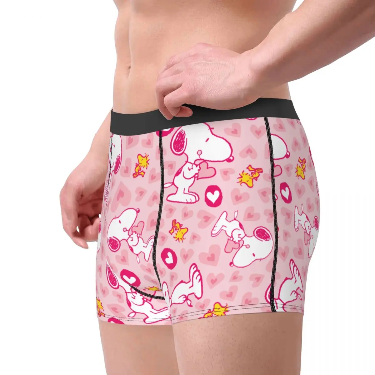 Men Snoopy Underwear Novelty Boxer Briefs Shorts Panties Homme Breathable Underpants Plus Size