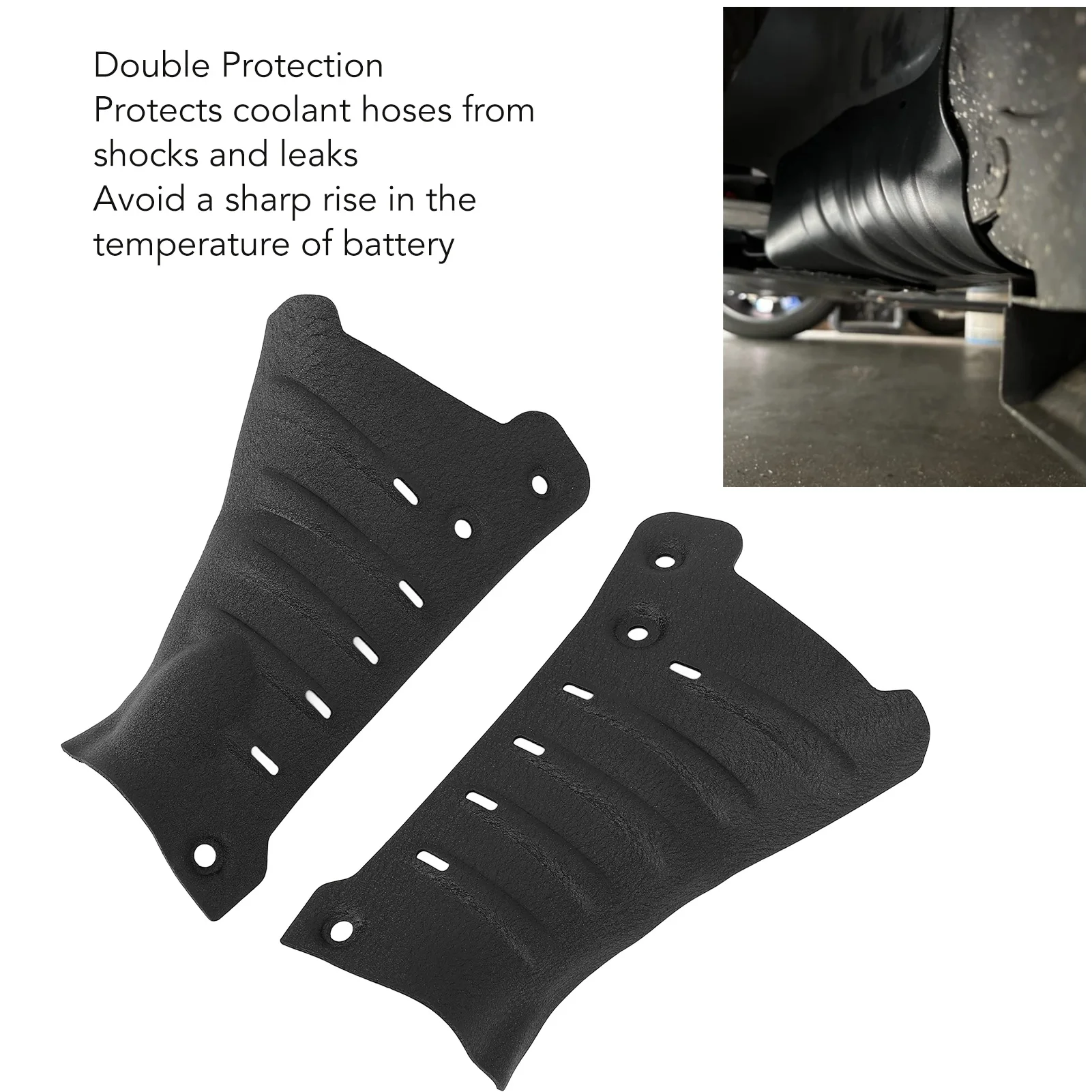 1 Pair Coolant Pipe Guard Impact Protection Aluminium Alloy Condenser Tube Protector Plate Replacement for Tesla Model Y 21‑23