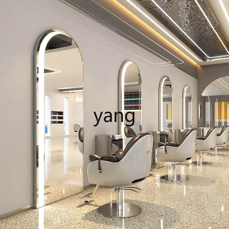 مرآة صالون حلاقة LMM مثبتة على الحائط لصالونات الحلاقة وطاولة مرآة من جانب واحد من الأرض إلى السقف