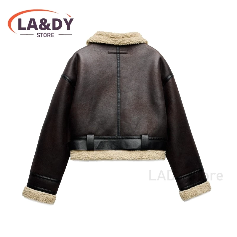 Jacket Coat 2024 Autumn Winter Women Fashion Loose Zipper Pockets Female Solid Color Casual Long Sleeve Belt Outerwear Tops