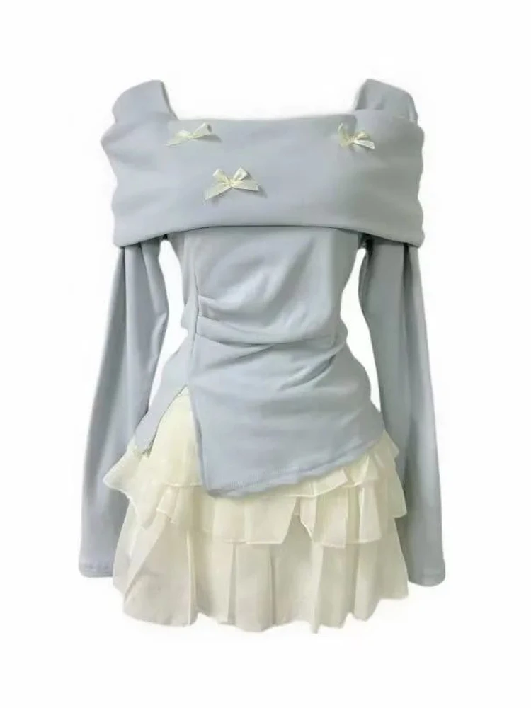 Sweet One-Shoulder High-Waist Short Skirt Set for Women Spring Summer New Style Peach Color Breathable Comfortable Fashionable