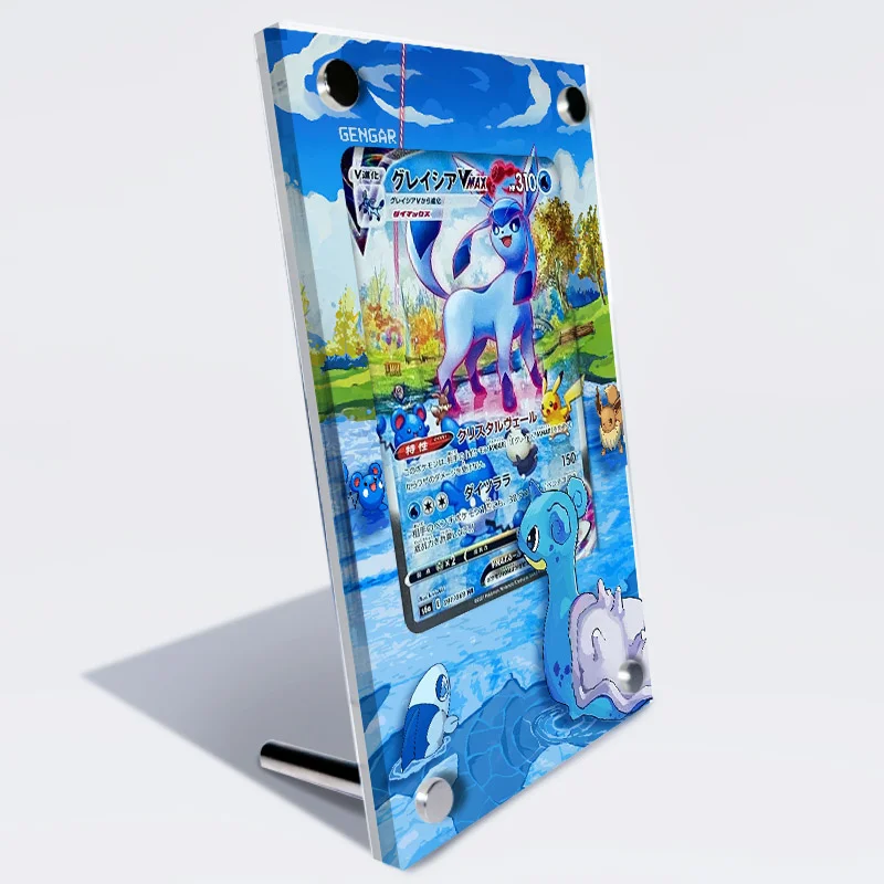 Pokemon Cards Brick 3D Version PTCG Sylveon Espeon Flareon Anime Game Protective Case Self Made Acrylic Toy Does No Include Card