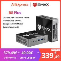 BMAX B8 Plus Mini PC Intel Core i5-12600H Turbo Frequency 4.5GHz 24GB DDR5 RAM 512GB NVMe SSD WiFi 5 Bluetooth 5.0