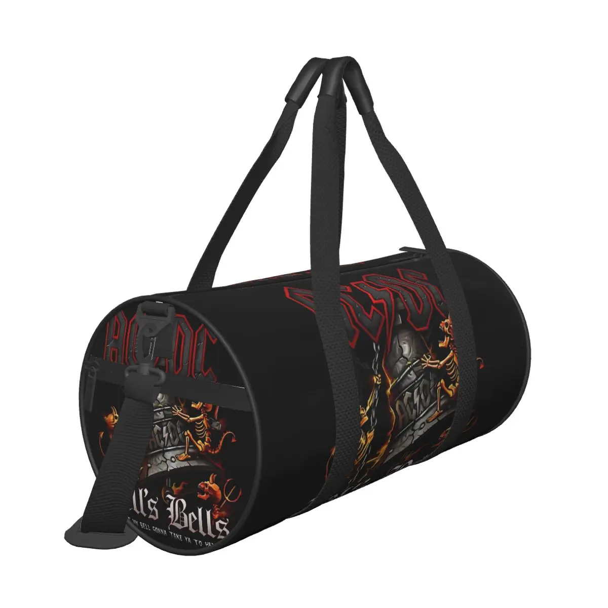 Travel Bag Ac Dc Hells Bells Gym Bag Vintage Rock Portable Sports Bags Large Casual Custom Handbag Colorful Fitness Bag For Men