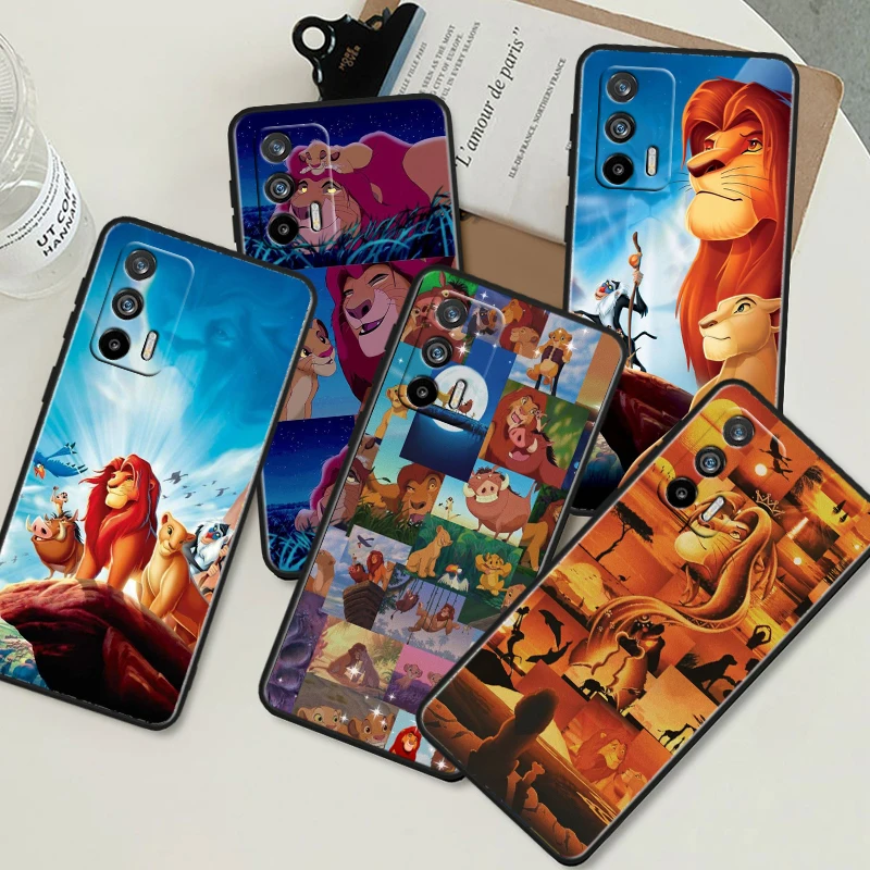 Disney The Lion King Black Phone Case For OPPO Realme 10 C2 3 11 20 21 31 30 33 35 55 X2 GT Pro Plus Master Shell Cover Capa