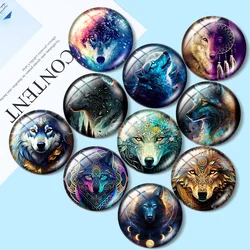 Wolf and Dreamcatcher Lovers Eclipse flowers 10pcs 12mm/25mm/30mm Round photo glass cabochon demo flat backMaking findings