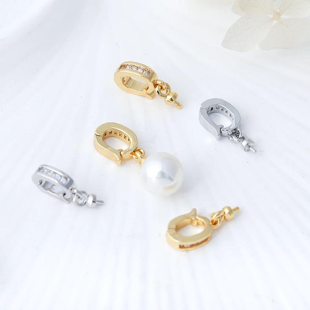 

5 шт. застежка-усилитель для жемчуга, CZ Enhancer с подвесным ушком, 18-каратное настоящее золото, материал ручной работы для изготовления ювелирных изделий своими руками