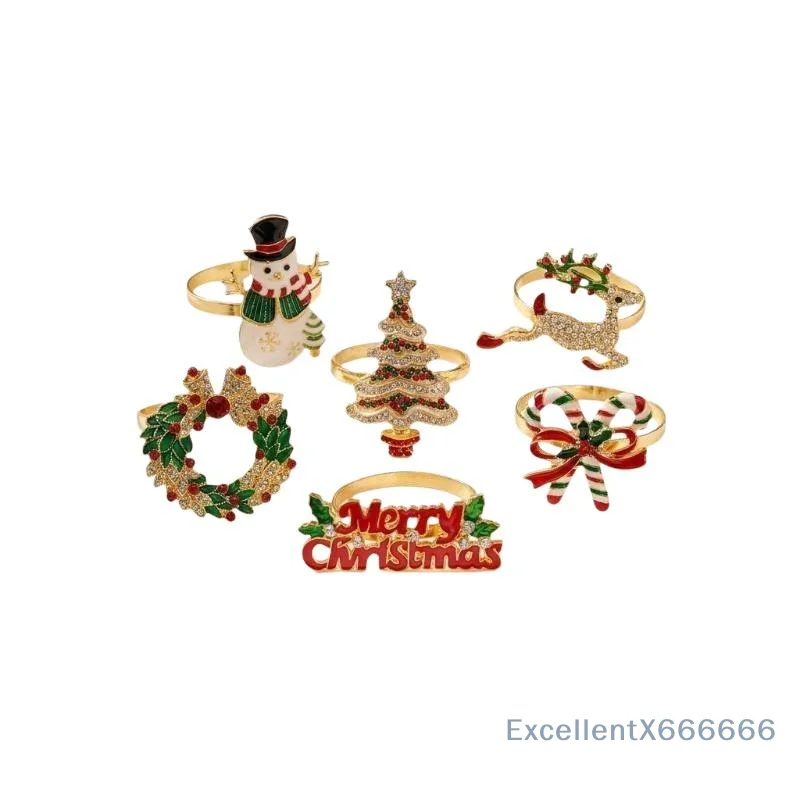 Christmas Wreath Napkin Ring Holders 1Pc Shatterproof Safe for Kid Friendly Family Holiday Dinner Table Decor