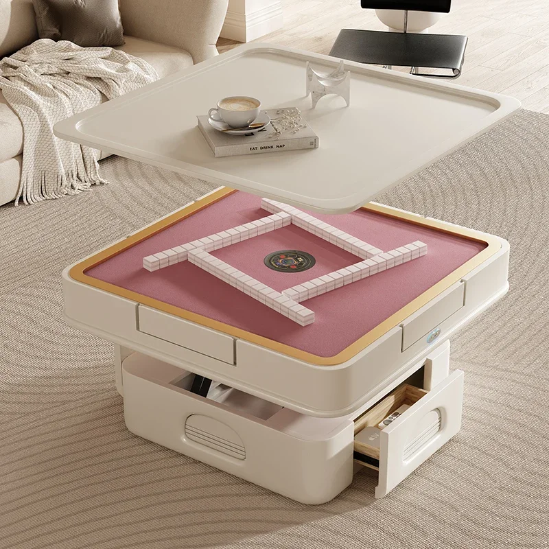 Coffee table mahjong table lifting integrated dual-purpose automatic multi-functional living room household small apartment