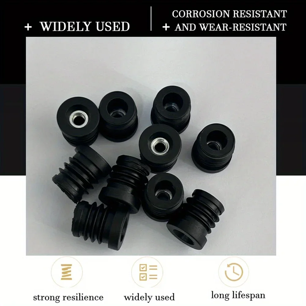 M6*19MM round Tube Non-Slip Plastic Adjusting Plug Hole Inner Non-Slip Foot Pad for Furniture Hardware