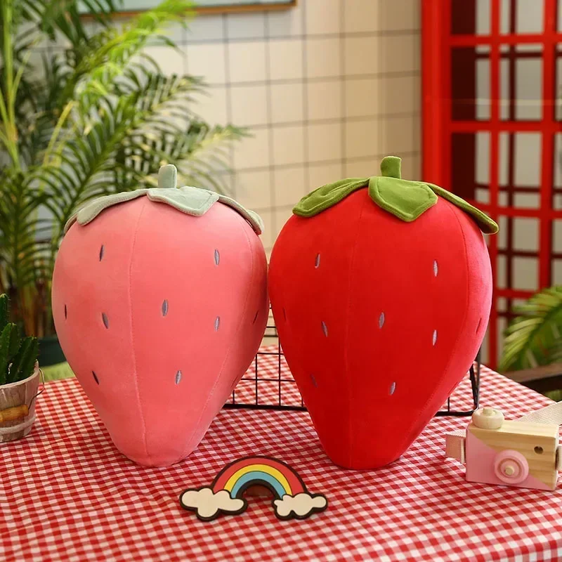 50 cm Gefüllte Plüsch Spielzeug Simulation Obst Erdbeere Puppe Weiche Rosa Rote Erdbeere Modell Kinder Baby Beste Kreative Geschenk