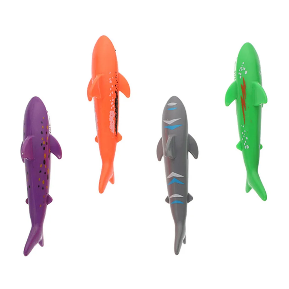 4 Pcs Pool Diving Toy Kids Shark Toys Bathtub Accessories Billiards Gaming Child