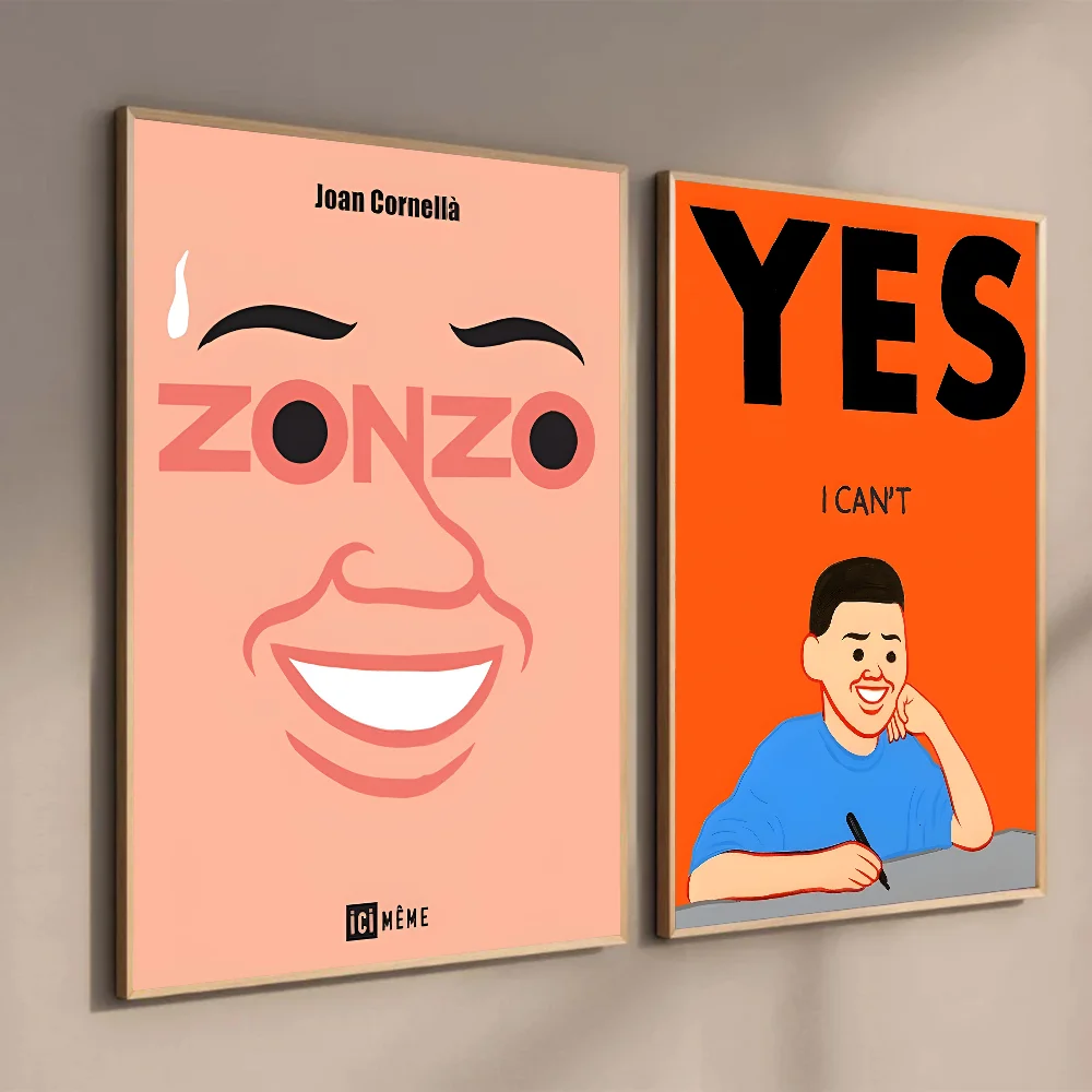 Joan Cornella Art Prints Poster Self-adhesive Art Waterproof Paper Sticker Coffee House Bar Room Wall Decor