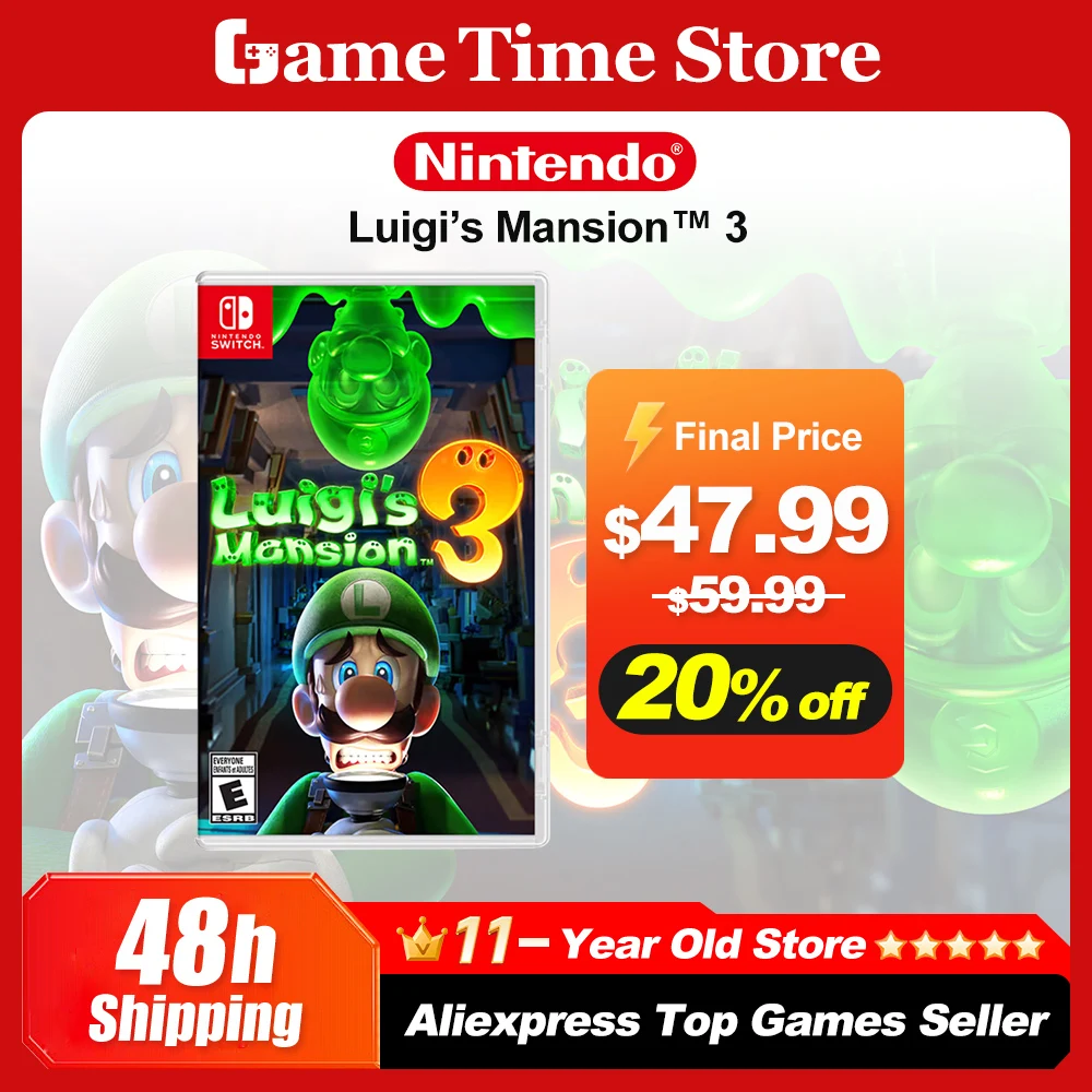 Luigi's Mansion 3 Nintendo Switch ofertas de juegos, tarjeta de juego física Original oficial, género de aventura juegos para Switch OLED Lite, 100%
