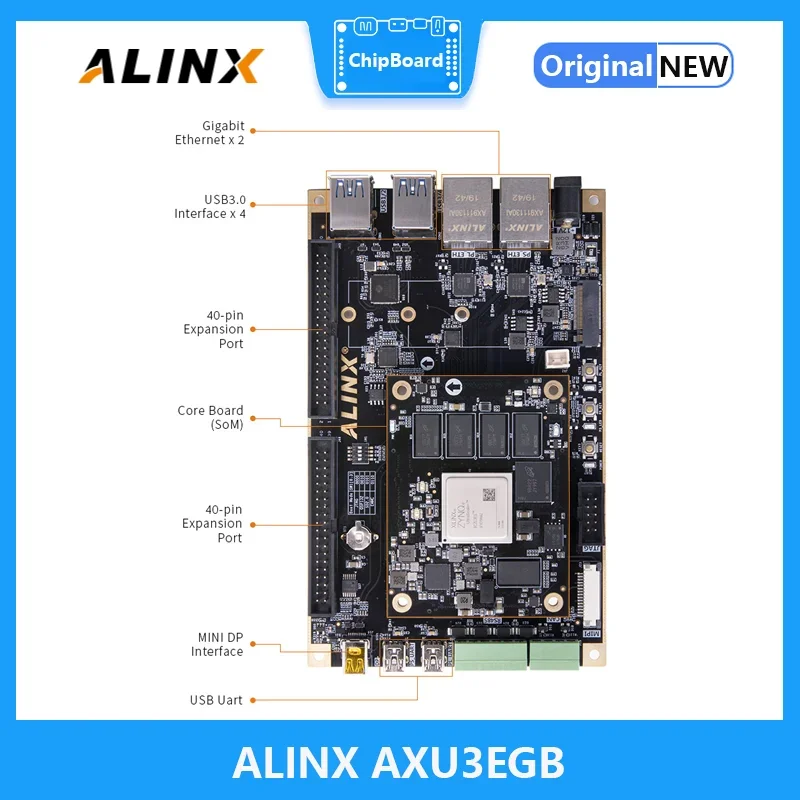 ALINX AXU3EGB:  Xilinx Zynq UltraScale+ MPSoC XCZU3EG FPGA Development Board AI Vitis-AI DPU 4K Video