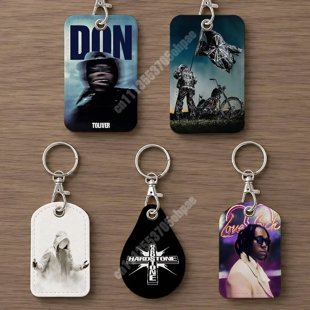 Rapper D-Don T-Toliver Love Sick Leather Keychain Card Holder for Airtag & Access Cards Modern Bus Pass