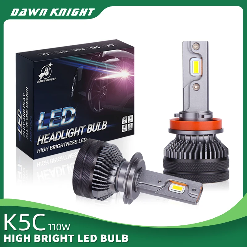 DAWNKNIGHT K5C 4300K 110W H7 H4 Led 램프, 3000K Led 헤드라이트 전구, H1 H11 HB3 9005 HB4 9006 LED 조명, 12v