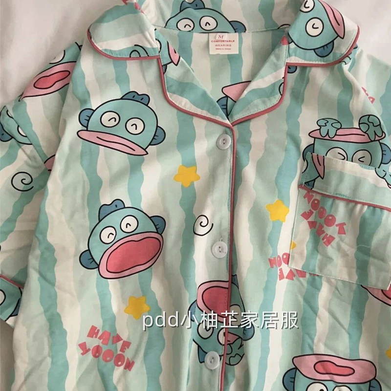 Cartoon Sanrio Pyjamas Set Hangyodon Kawaii Anime Hachiware Freizeit Home Ärmel Shorts zweiteilige Set Pyjamas süße Mädchen Geschenke