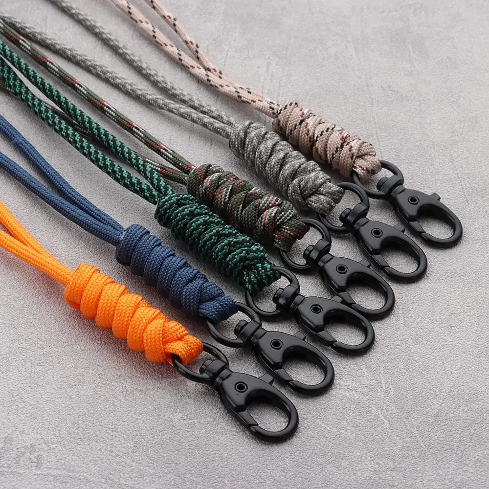 High Quality High Strength Paracord Keychain 20 Styles Lanyard Rotatable Buckle Backpack Key Ring Outdoor Tool