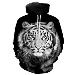 Neue 3d gedruckte Hoodie Tier Sweatshirt Tiger Muster Männer Frauen Kinder Straße Sweatshirts Fitness Tops