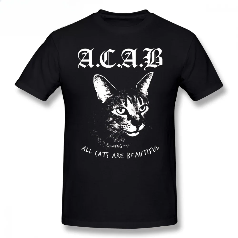 Men Acab T Shirts Cartoon Print ACAB 100% Percent Cotton 5x Tee Shirt Man Funny Casual Printed Streetwear New Arrival Crewneck