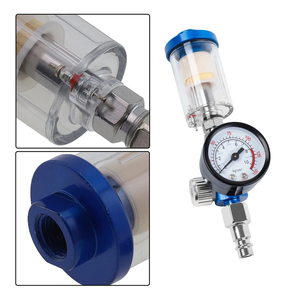 

Встроенный фильтр-регулятор воздуха с манометром для хобби-покраски, медная конструкция, прозрачный фильтрующий элемент, осушитель воздуха