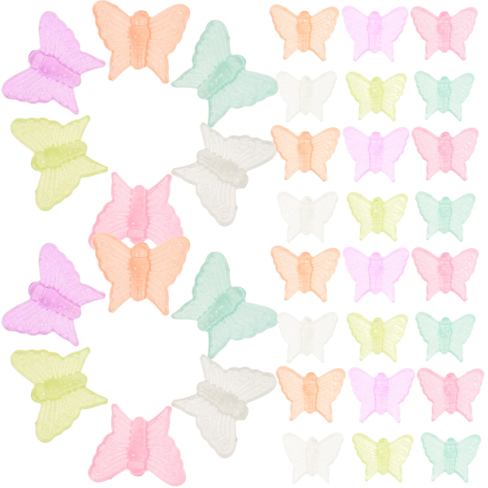 

Luminous Butterfly Hair Accessories Acrylic Beads Jewelry Making Crafts Spacer DIY Loose Beads Handcraft Durable Wear Resistant