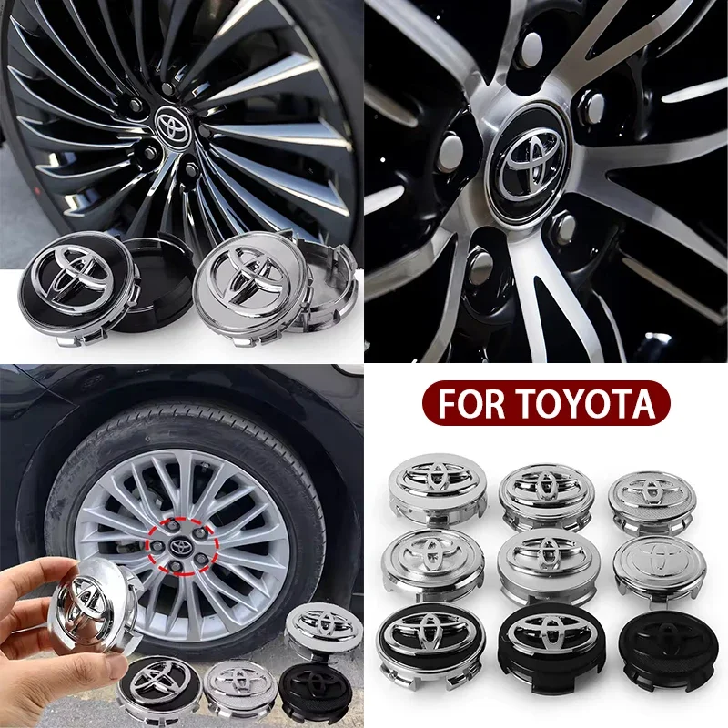 

4Pcs 57/62mm Car Wheel Center Hub Cap Rim Cover For Toyota Corolla RAV4 LEVIN Yaris C-HR Camry Prado Prius Car Auto Accessories