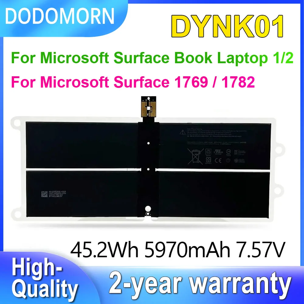 

DODOMORN DYNK01 G3HTA036H Laptop Battery For Microsoft Surface Book Laptop 1 2 1769 Series Tablet Batteries 7.57V 45.2Wh 5970mAh