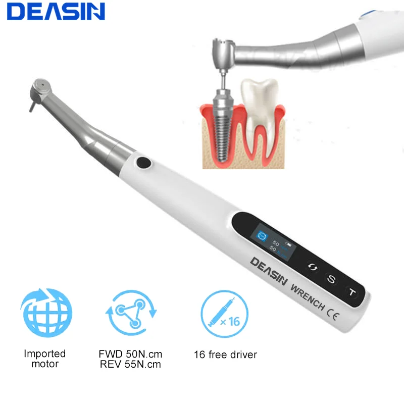 Dental Electric Implant System Torque Wrench Torque Driver Dentistry Universal Implant Repair Tools with 16Pcs Screws