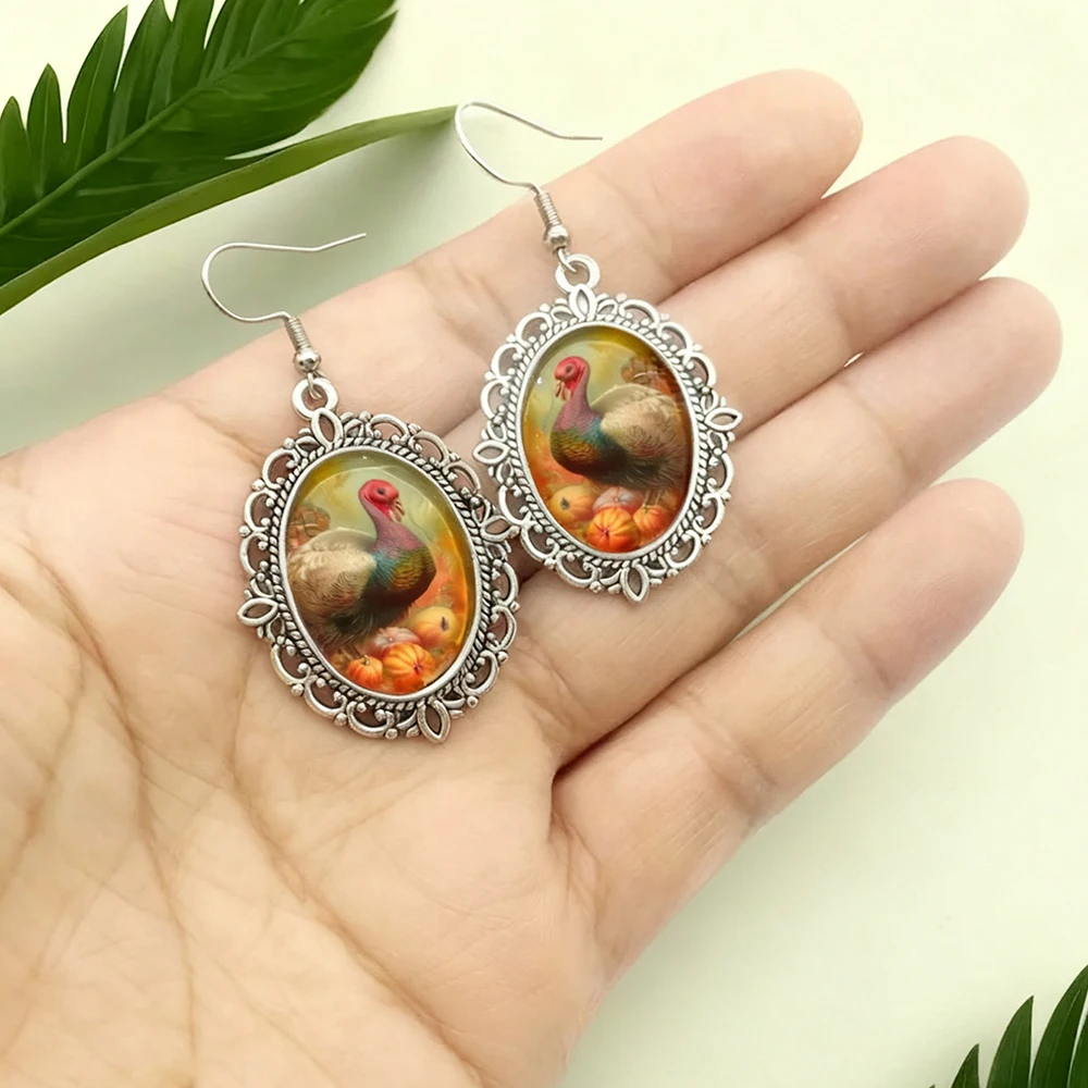 جديد الخريف الشكر أقراط تركيا البيضاوي زجاج قبة سبيكة استرخى أقراط الشكر هدية مجوهرات هدية