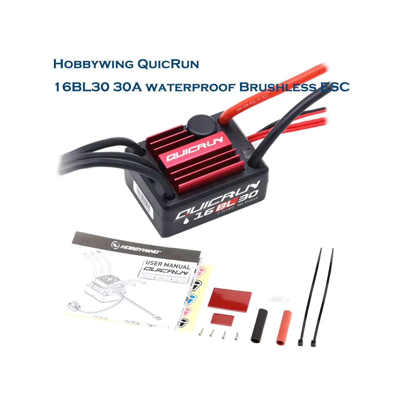 HobbyOOQuicRun WP-16BL30 Brushless ESC 30A Brushless Vitesse Contrôleur Pour 1/16 RC Voiture